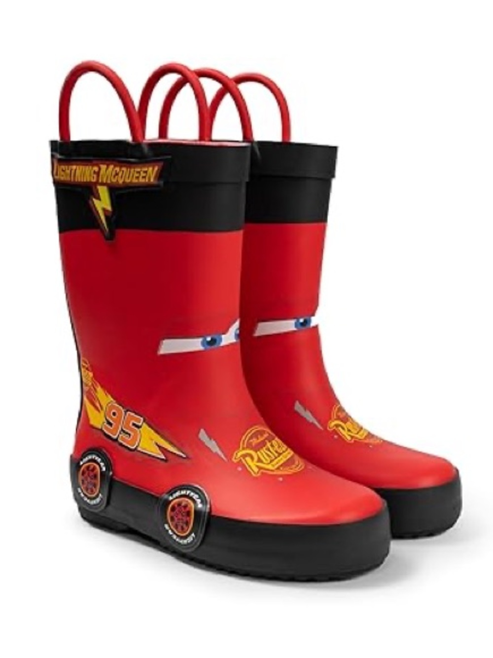 Disney Cars Kids Lightening Mcqueen Boy's Red Rubber Rain Boot